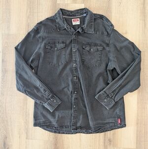 Wrangler Men’s Black Denim Snap Shirt 2XL Big & Tall Long Sleeve Western Workwea